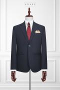 VD403 Bộ Vest Nam Xanh Đen Cổ Danton 2 Nút #1